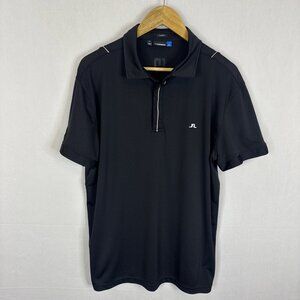 J.Lindeberg Slim Fit Golf Polo Shirt Mens XXL Black Stewart Creek